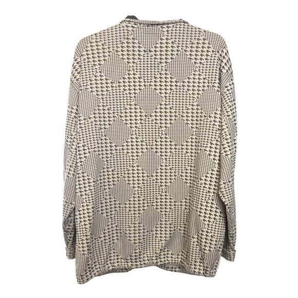 Ecko Unltd 2XL Houndstooth Jacket Y2K‎ Cyber Punk Cream Brown Full Zip - Picture 2 of 8